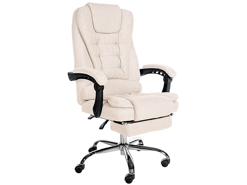 Bürosessel - Stoff & Metall in Chromoptik - creme - Oxygen