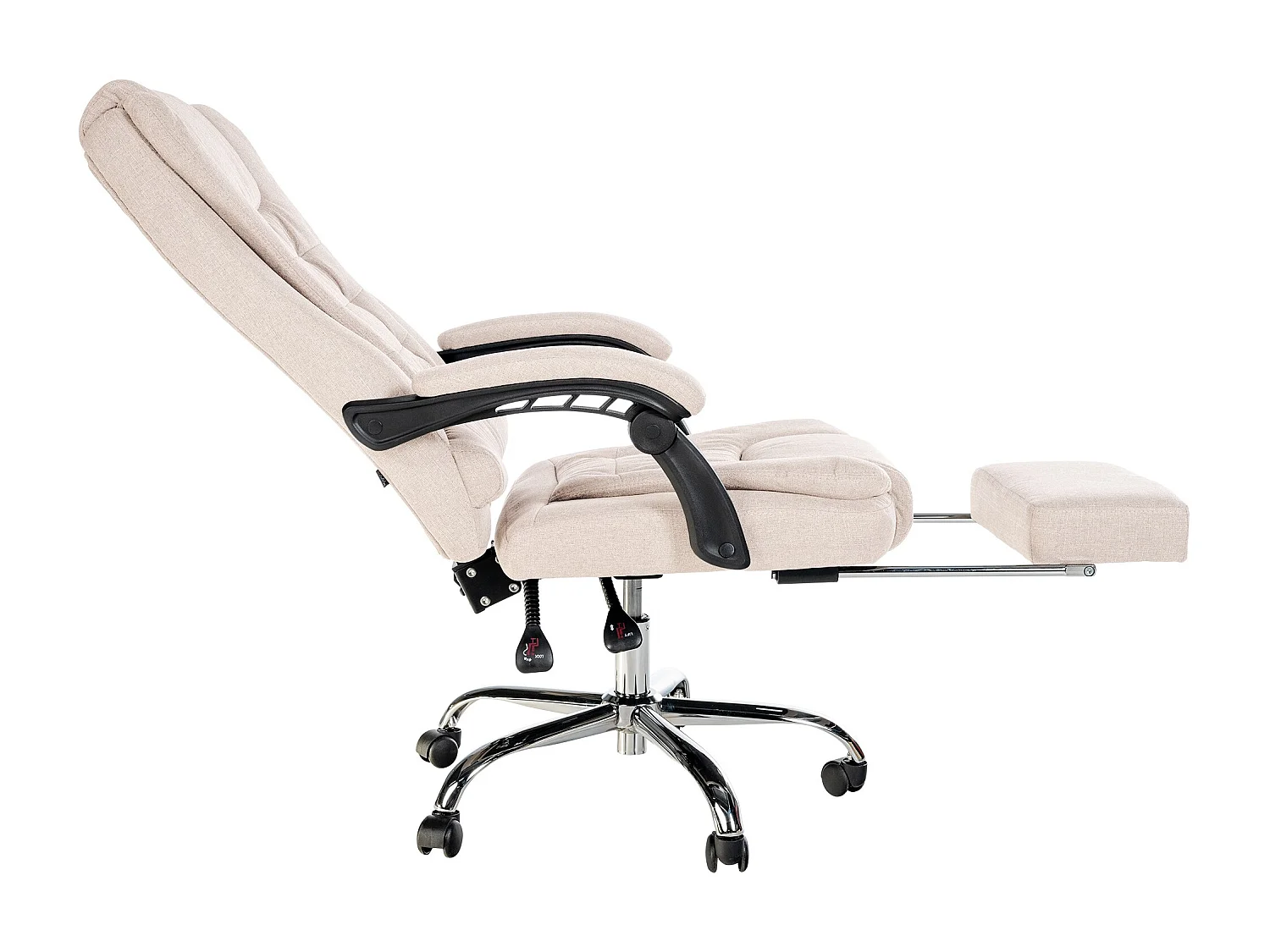 Bürosessel - Stoff & Metall in Chromoptik - creme - Oxygen