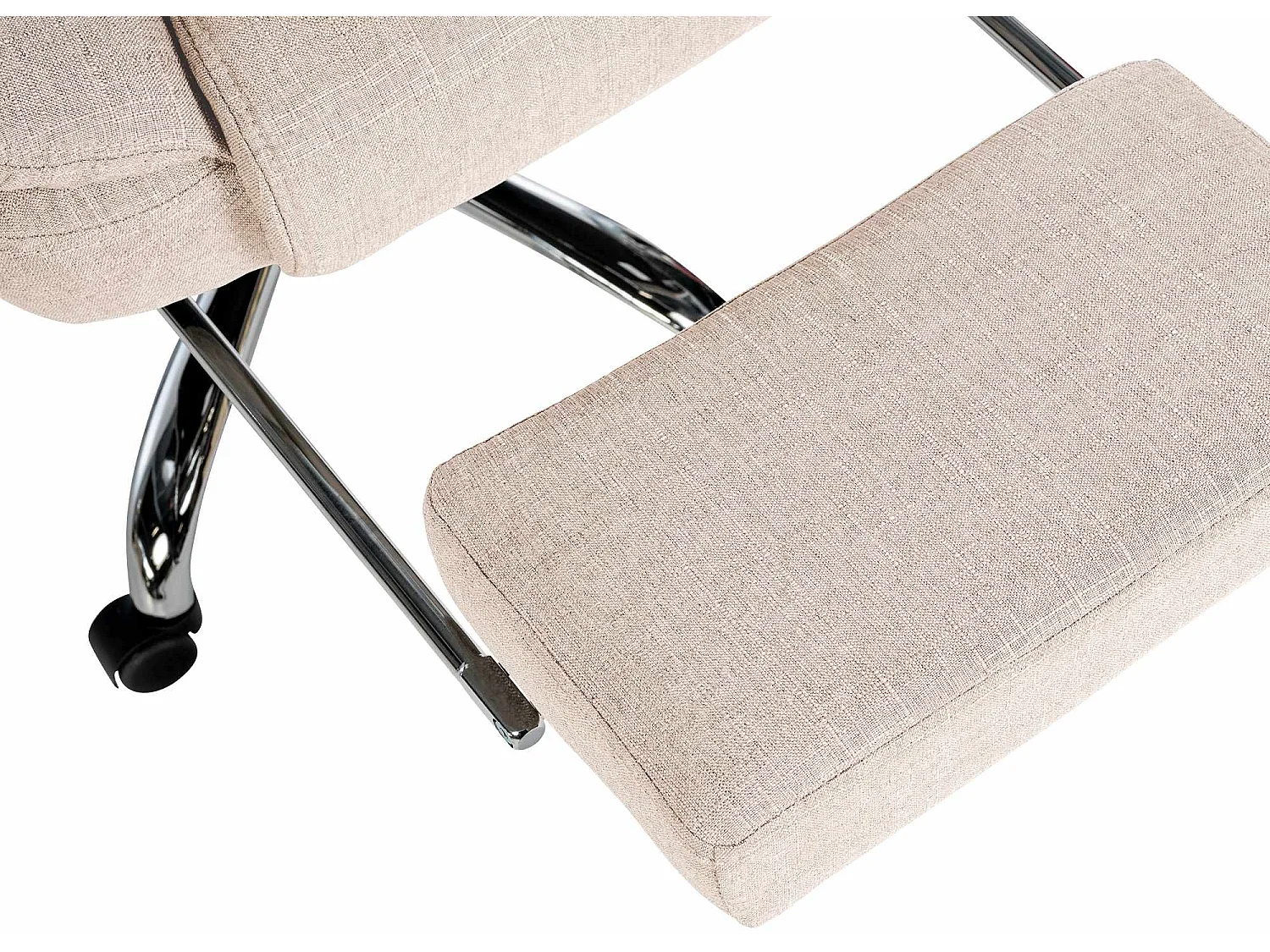 Chaise de bureau - Tissu & Métal chromé - Crème - Oxygen