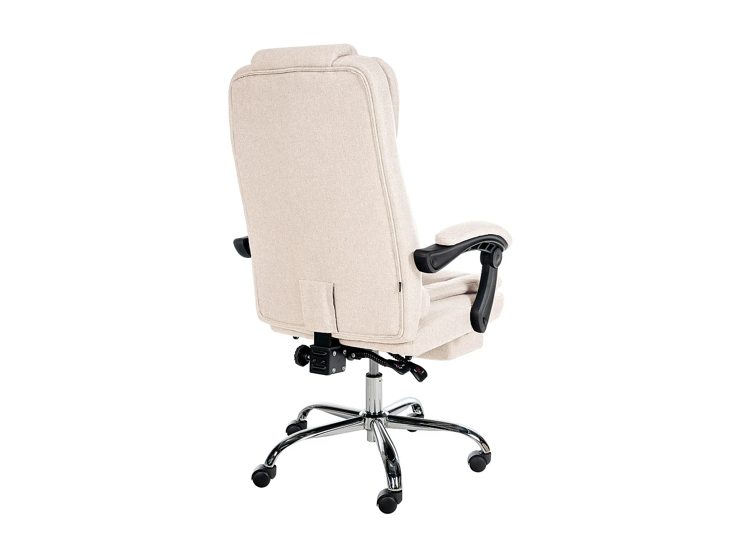 Chaise de bureau - Tissu & Métal chromé - Crème - Oxygen