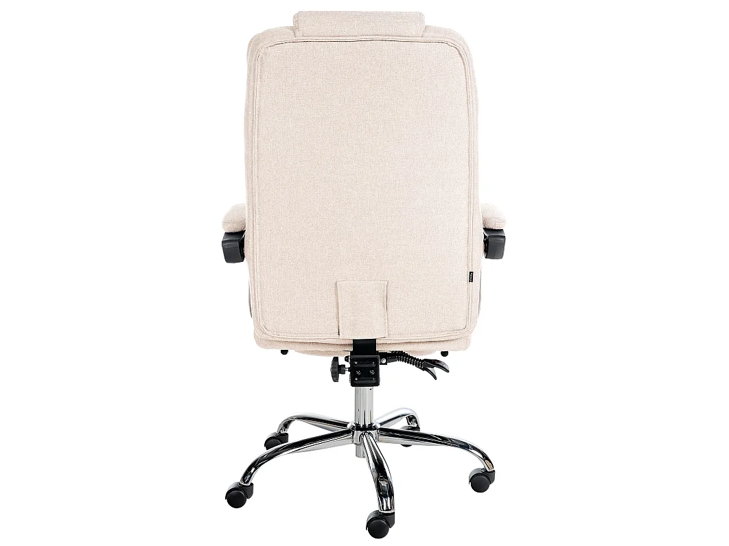 Chaise de bureau - Tissu & Métal chromé - Crème - Oxygen