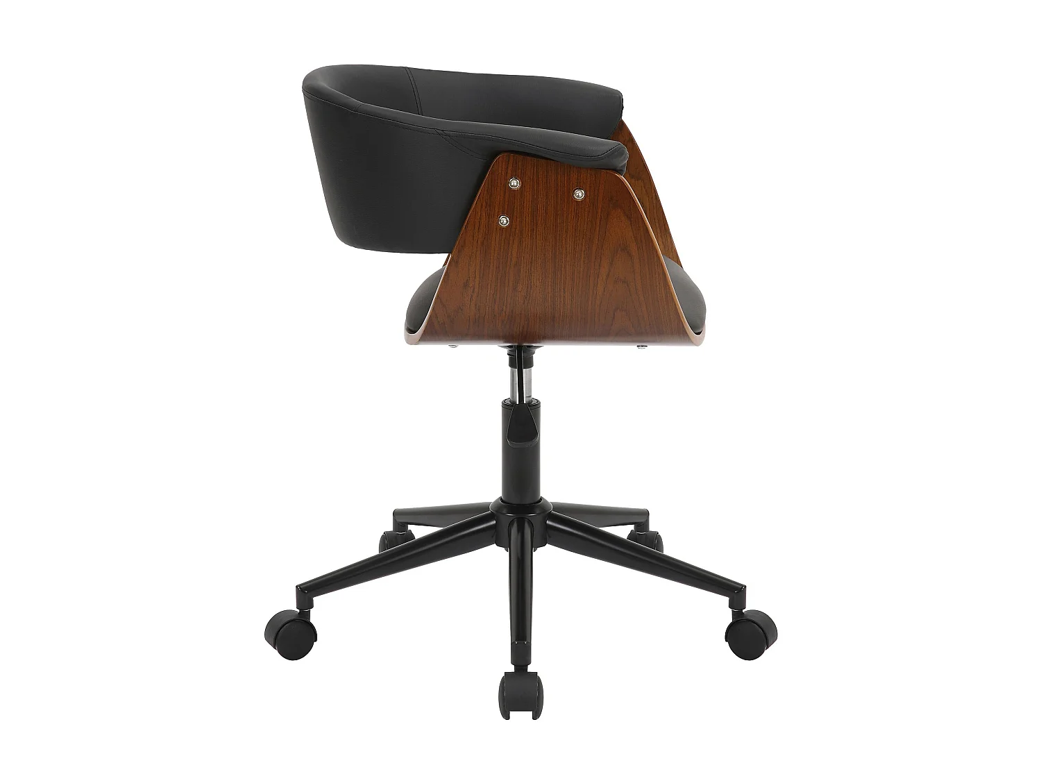 Chaise de bureau - Similicuir - Noyer / Noir - Bruce