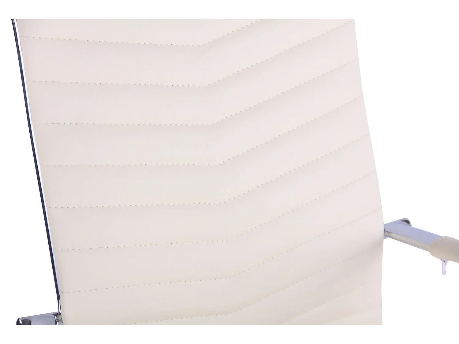 Chaise de bureau - Similicuir & Métal chromé - Crème - Batley