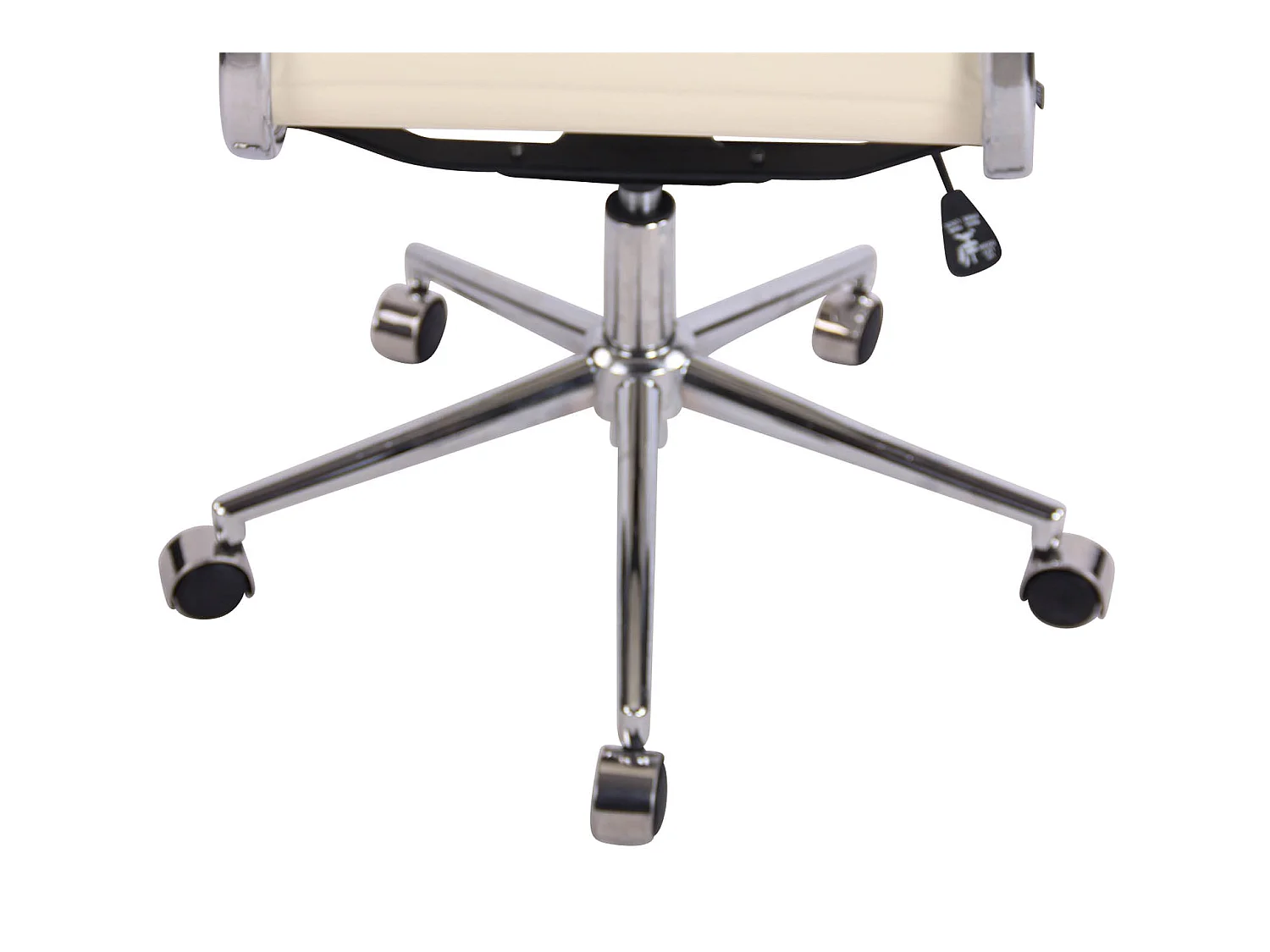 Chaise de bureau - Similicuir & Métal chromé - Crème - Batley