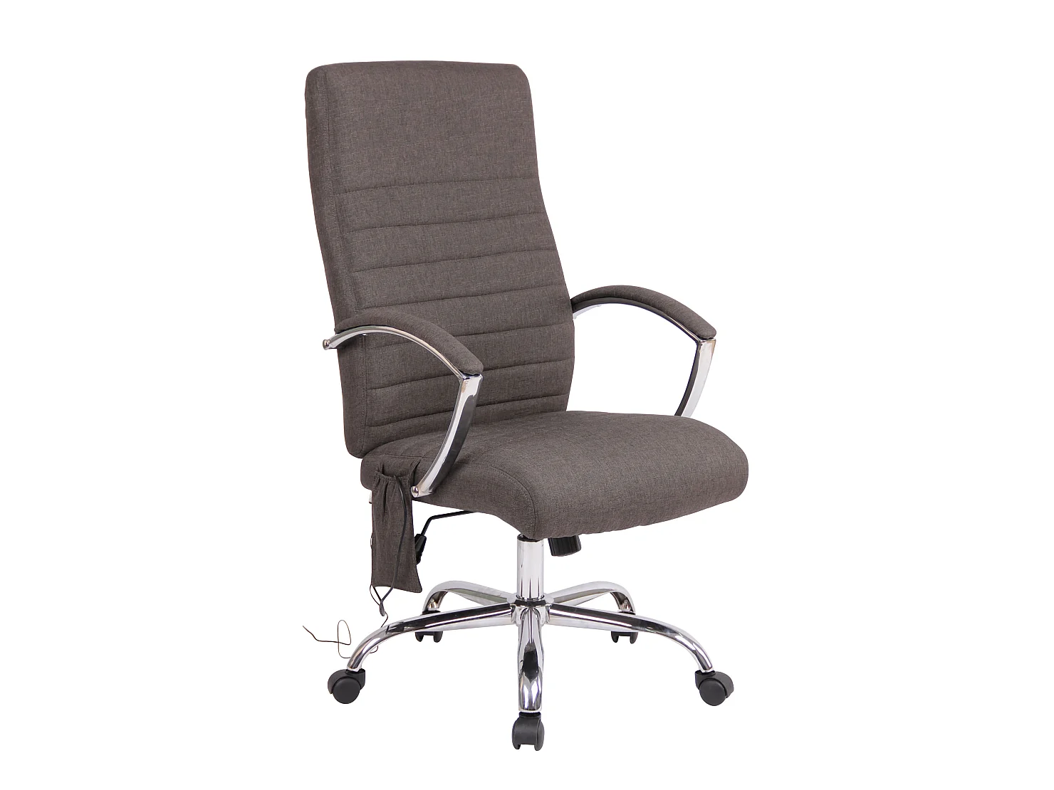 Chaise de bureau - Tissu & Métal chromé - Gris foncé - Valais