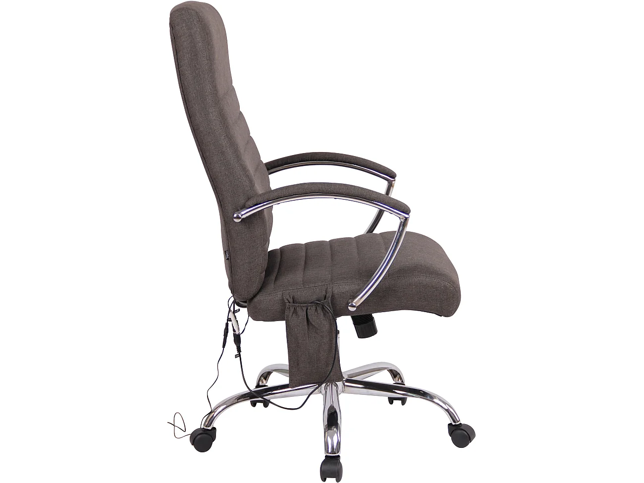 Chaise de bureau - Tissu & Métal chromé - Gris foncé - Valais