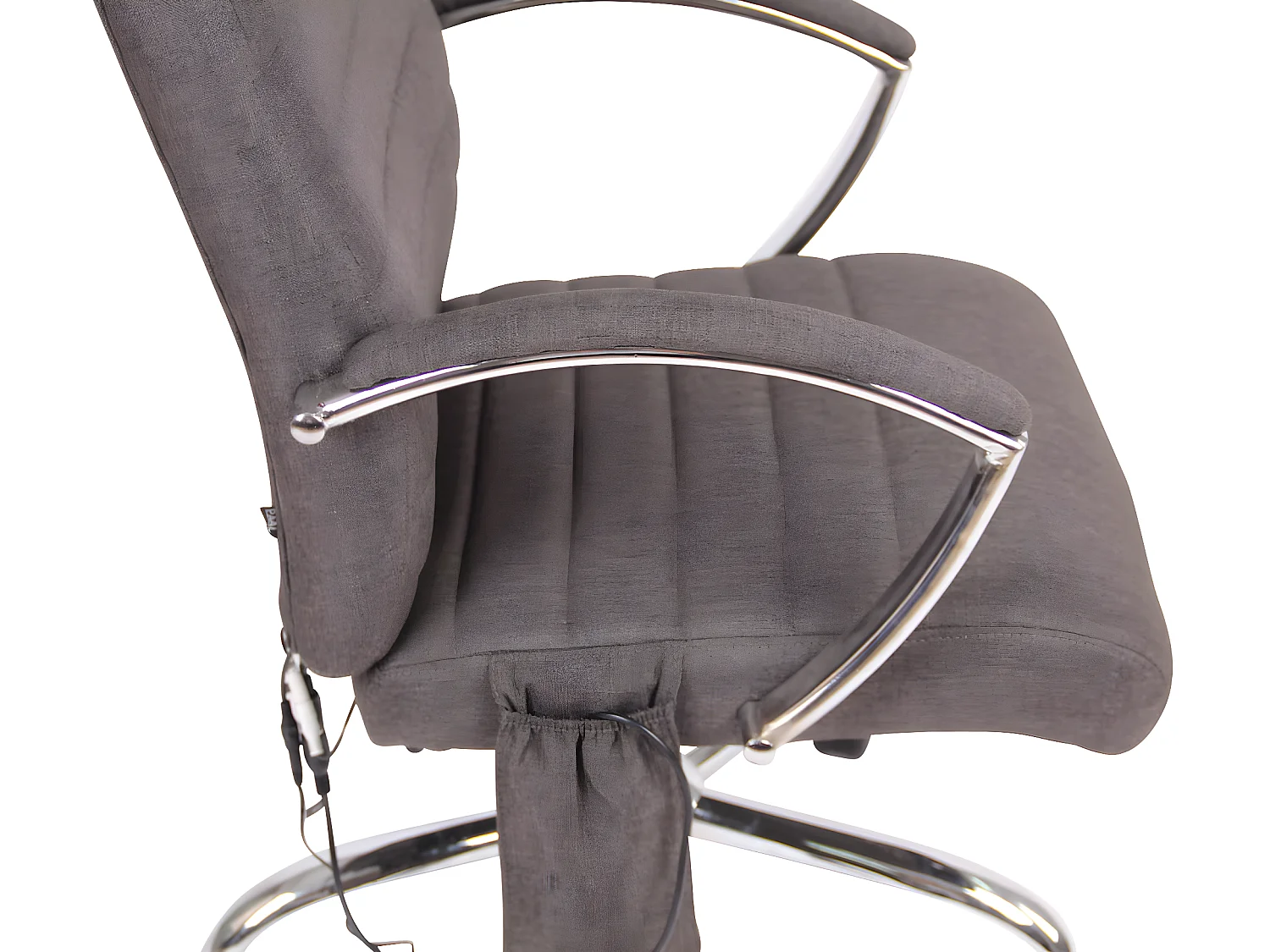 Chaise de bureau - Tissu & Métal chromé - Gris foncé - Valais