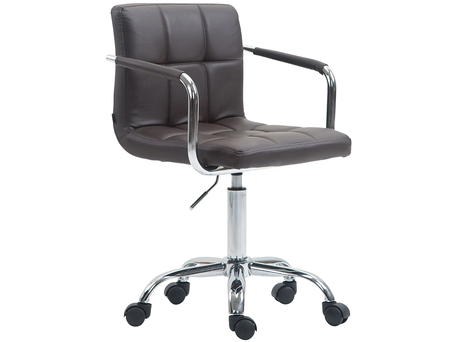 Chaise de bureau - Similicuir & Chrome - Marron - Lucy V2