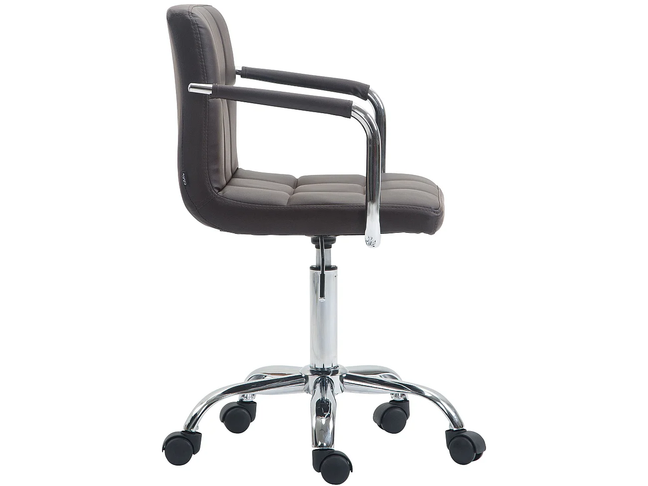 Chaise de bureau - Similicuir & Chrome - Marron - Lucy V2