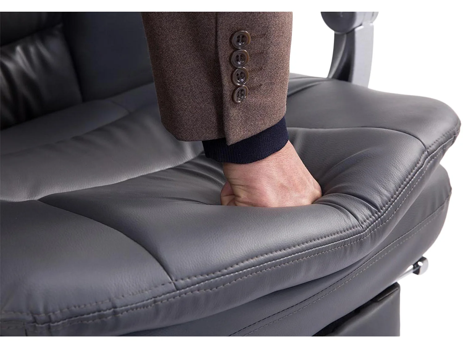 Chaise de bureau - Similicuir - Gris - XL Troy