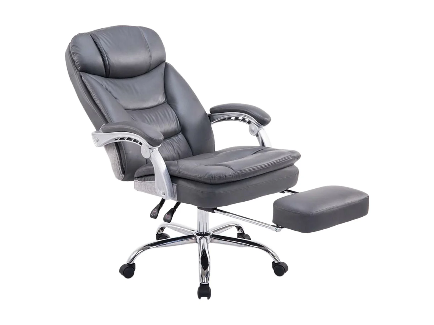 Chaise de bureau - Similicuir - Gris - XL Troy