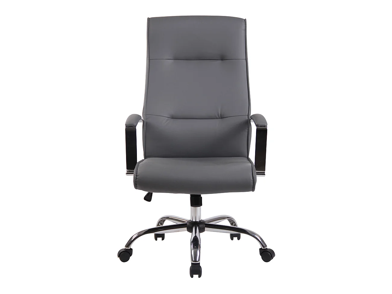 Chaise de bureau - Similicuir & Métal chromé - Gris - Portland