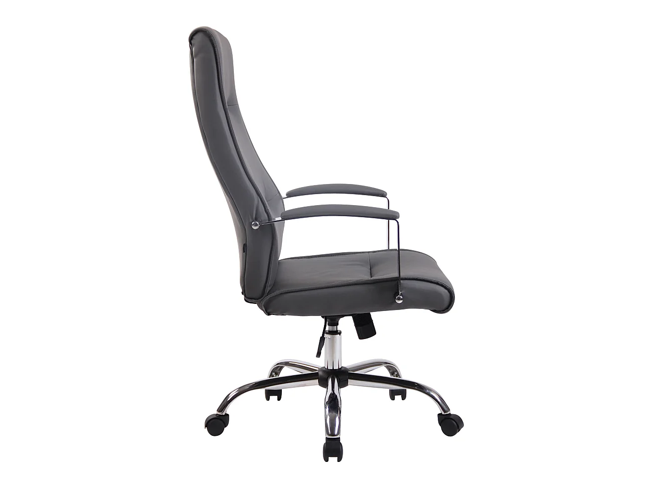 Chaise de bureau - Similicuir & Métal chromé - Gris - Portland