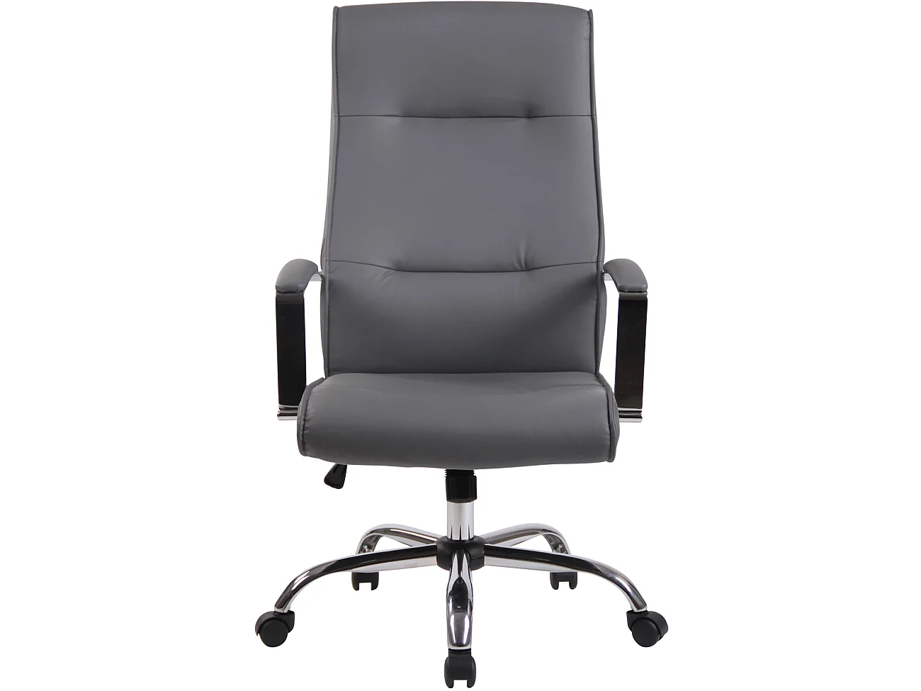 Chaise de bureau - Similicuir & Métal chromé - Gris - Portland