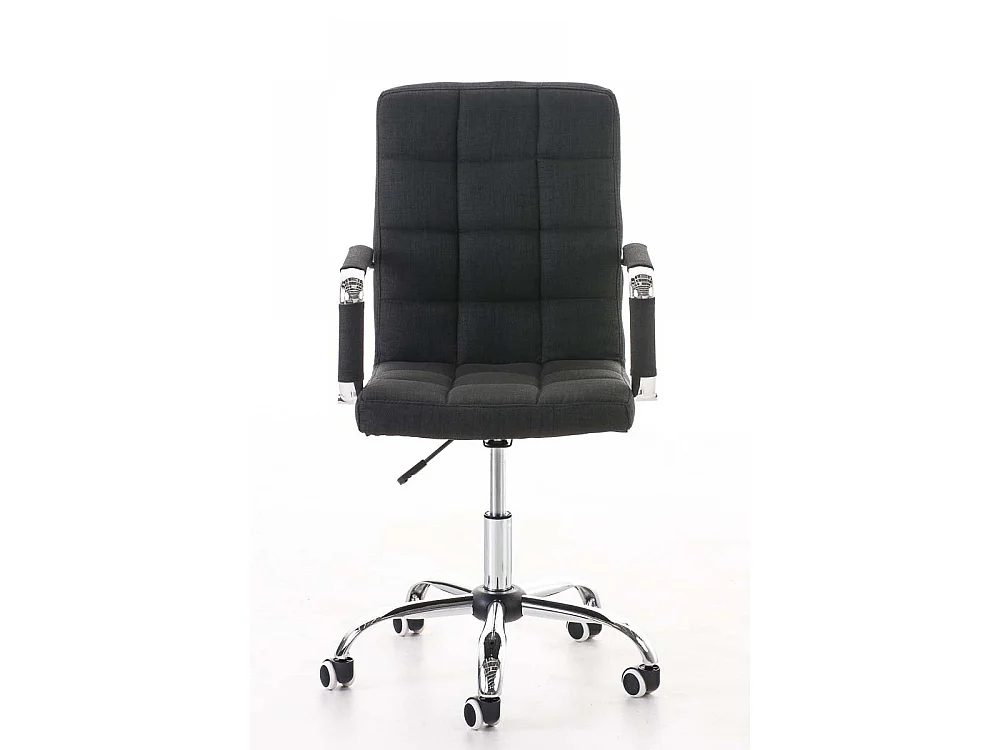 Chaise de bureau - Tissu & Métal chromé - Noir - Deli V2