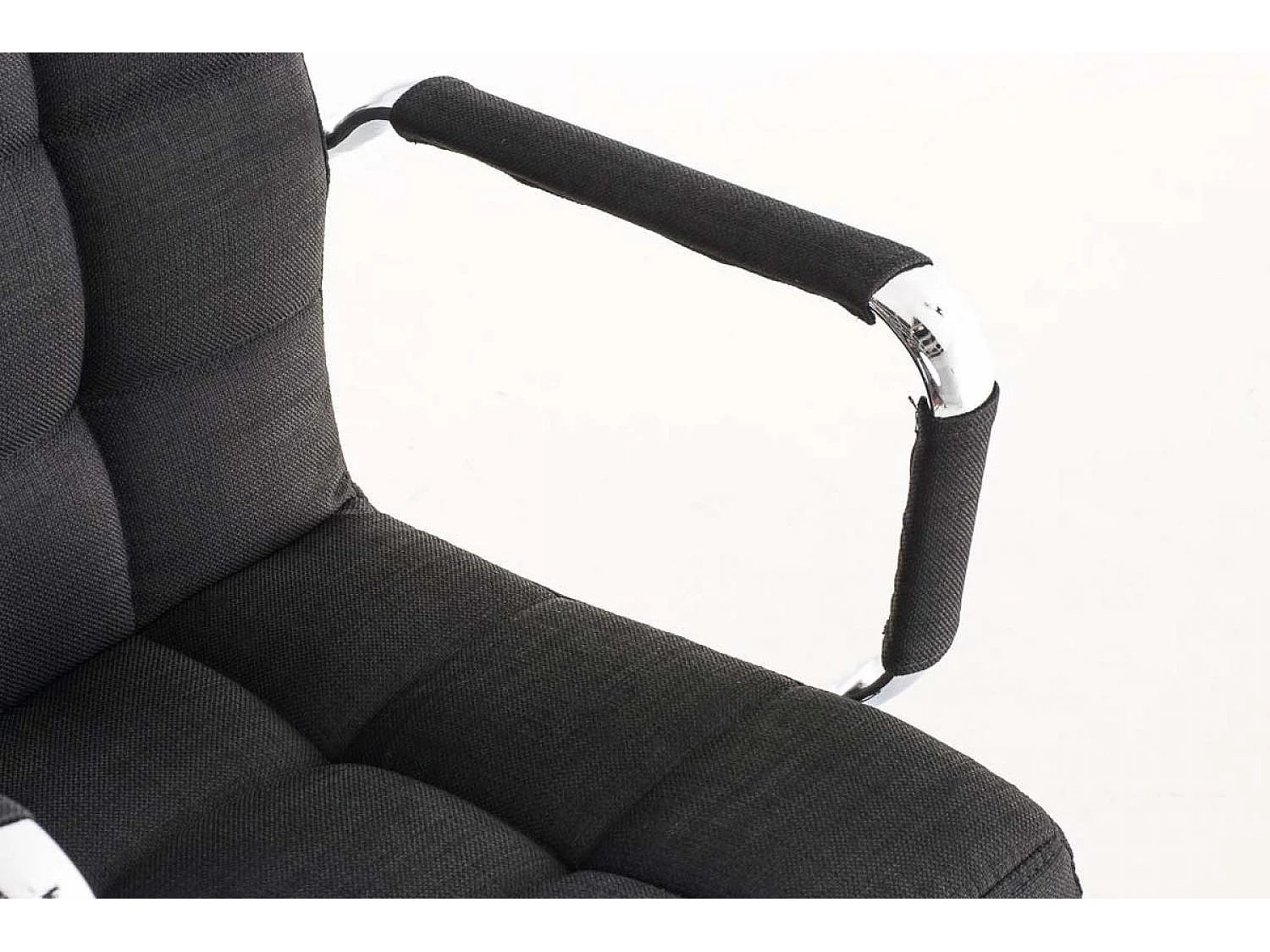 Chaise de bureau - Tissu & Métal chromé - Noir - Deli V2