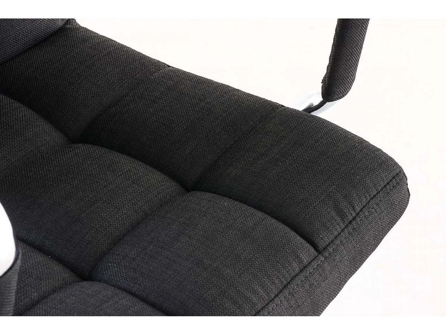 Chaise de bureau - Tissu & Métal chromé - Noir - Deli V2