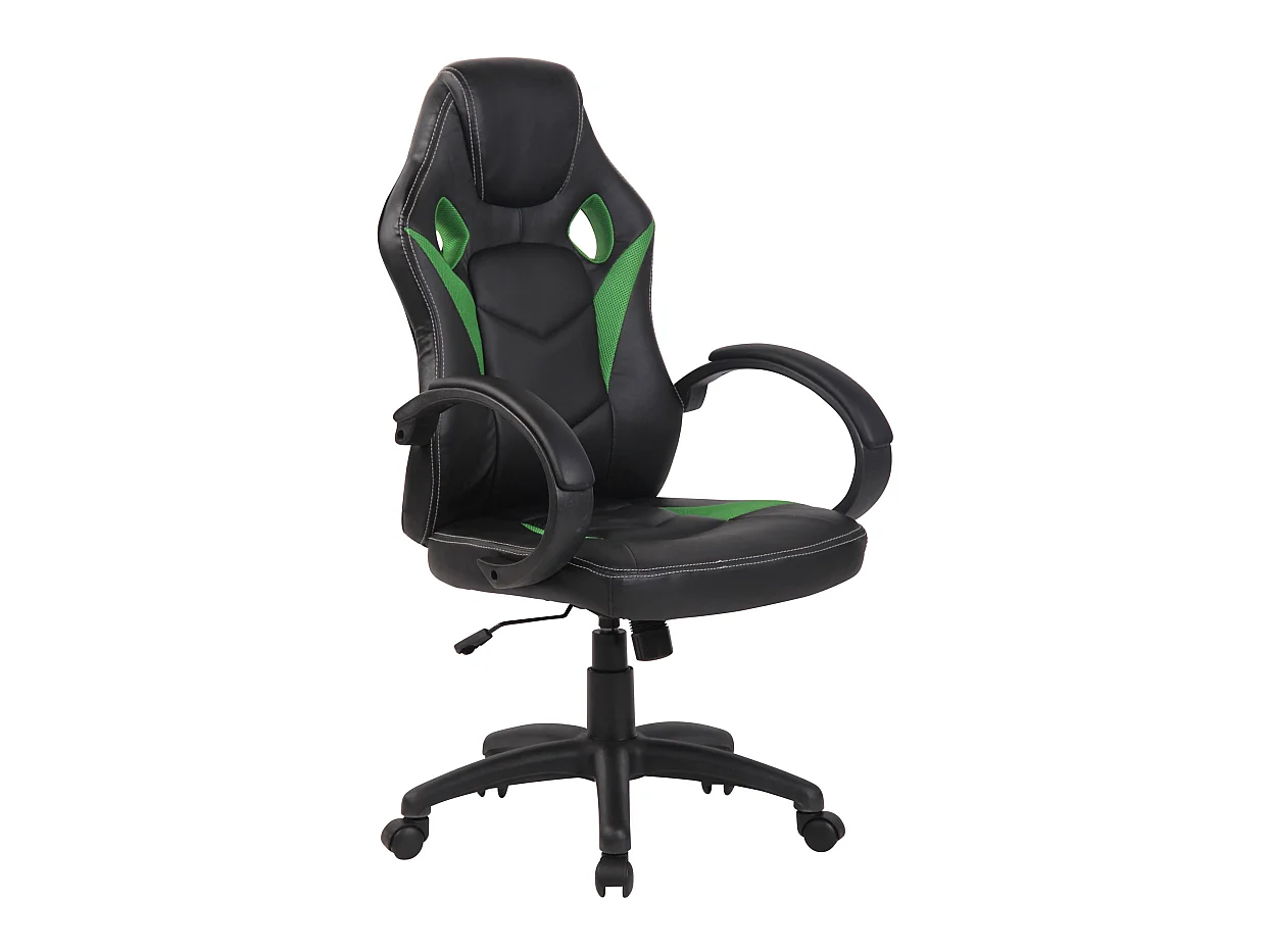 Chaise de bureau - Similicuir & Plastique - Vert - Magnus