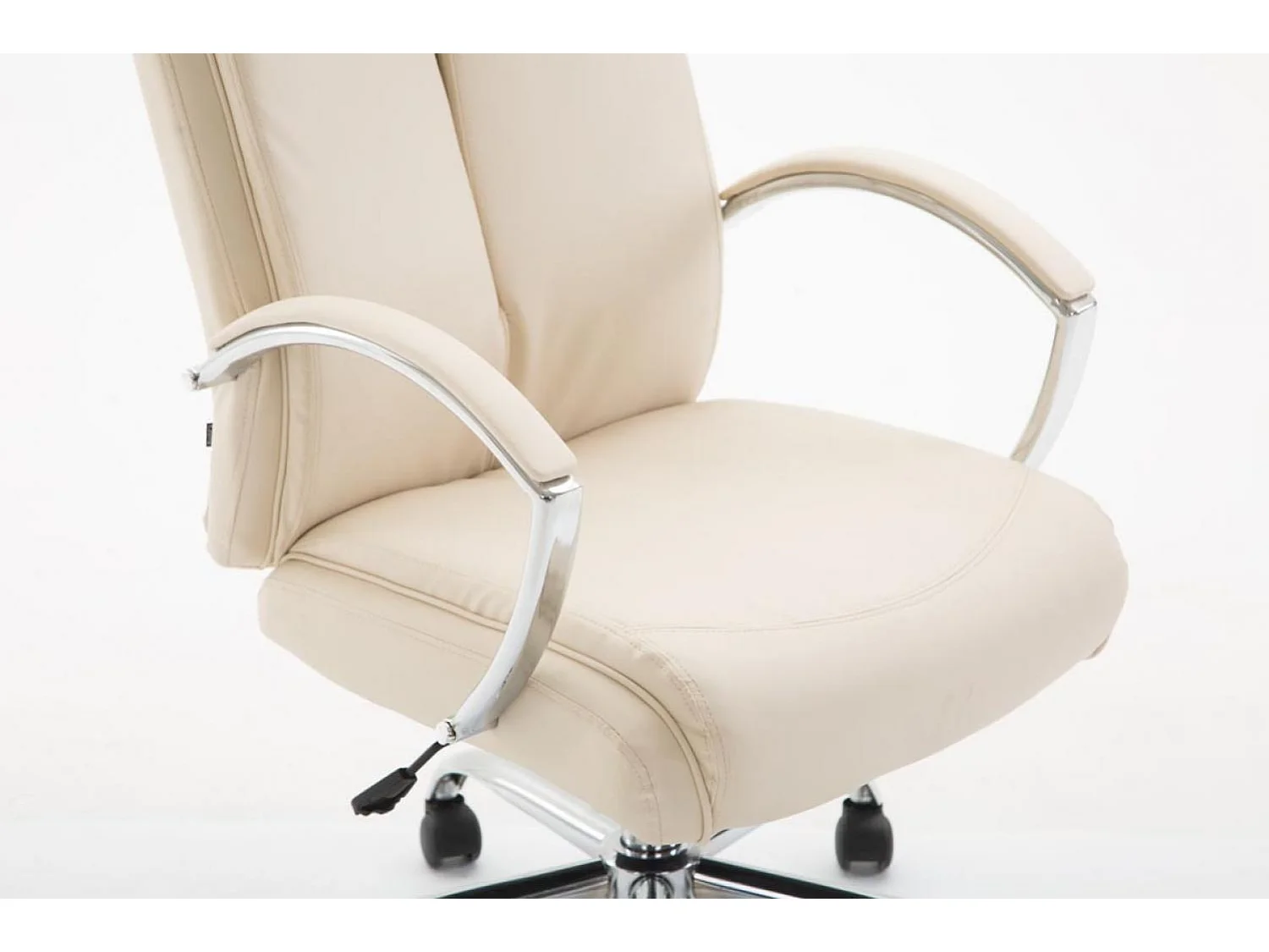 Chaise de bureau - Similicuir & Métal chromé - Crème - XL Vaud