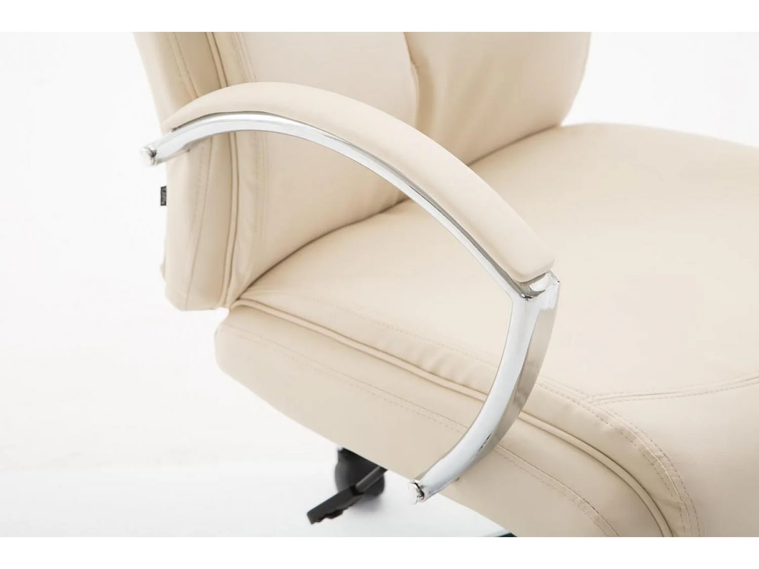 Chaise de bureau - Similicuir & Métal chromé - Crème - XL Vaud