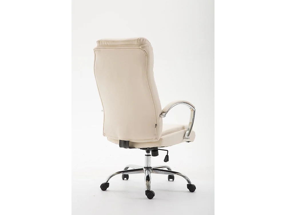 Chaise de bureau - Similicuir & Métal chromé - Crème - XL Vaud
