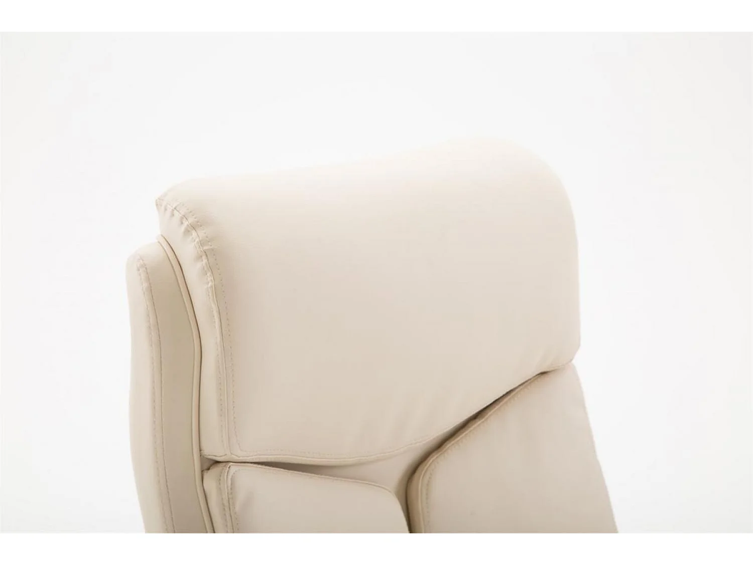 Chaise de bureau - Similicuir & Métal chromé - Crème - XL Vaud