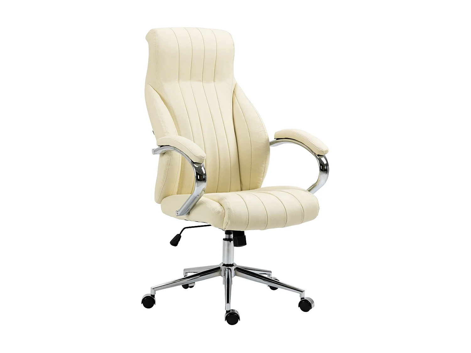 Chaise de bureau - Véritable cuir & Antique clair - Crème - Wigan