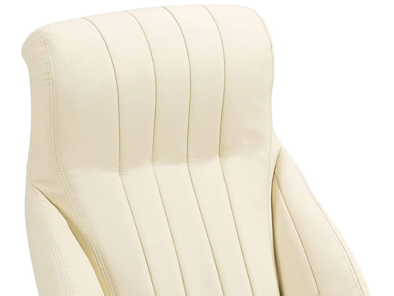 Chaise de bureau - Véritable cuir & Antique clair - Crème - Wigan