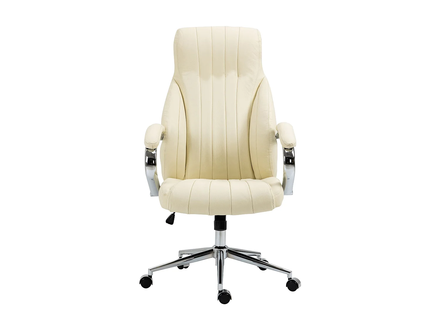 Chaise de bureau - Véritable cuir & Antique clair - Crème - Wigan