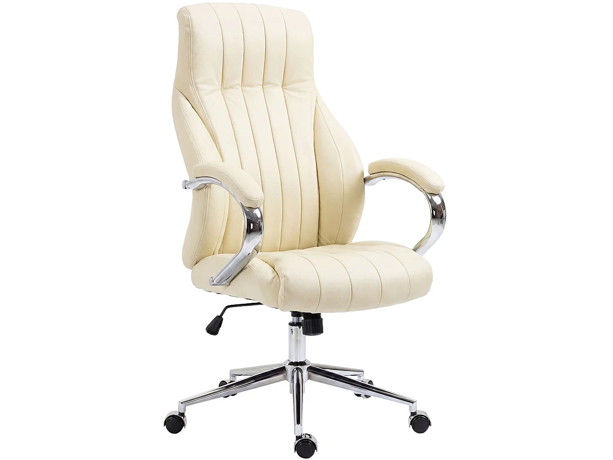 Chaise de bureau - Véritable cuir & Nature - Crème - Wigan