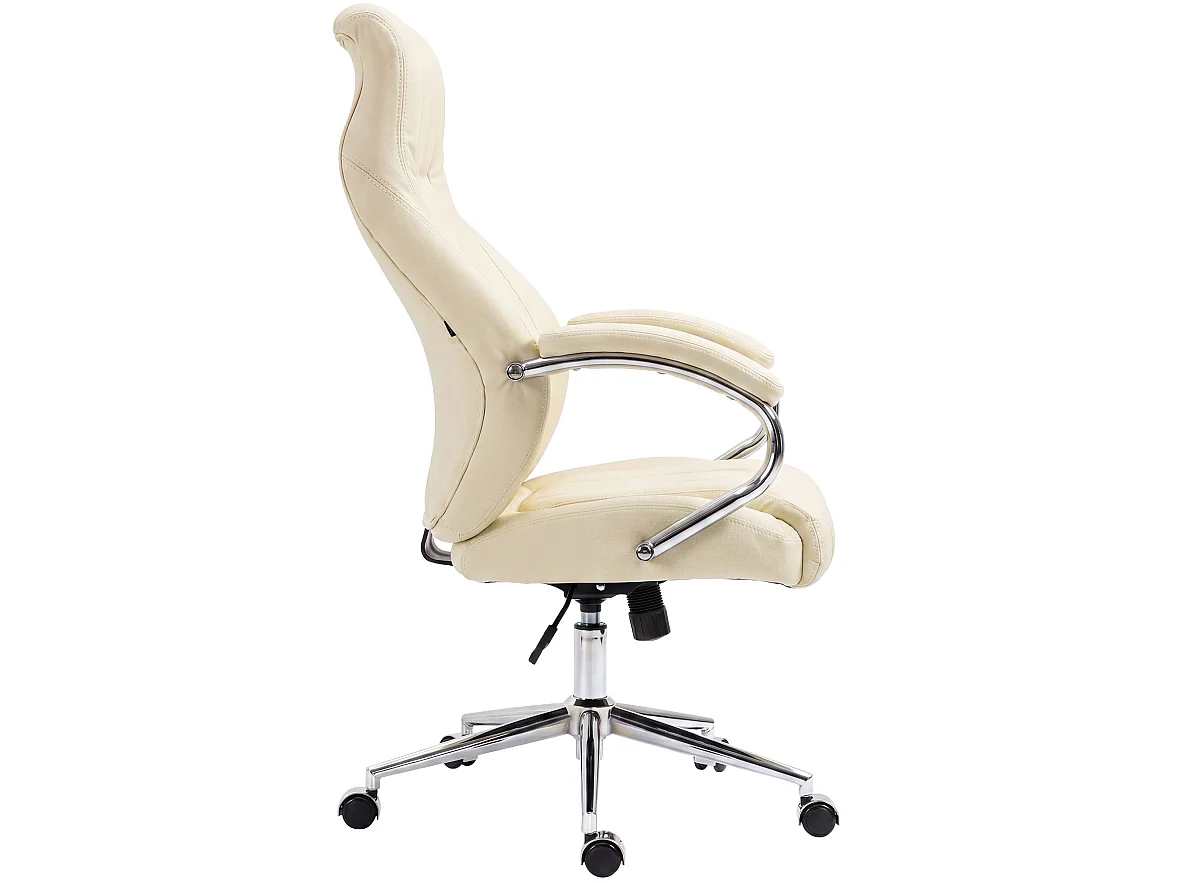Chaise de bureau - Véritable cuir & Nature - Crème - Wigan