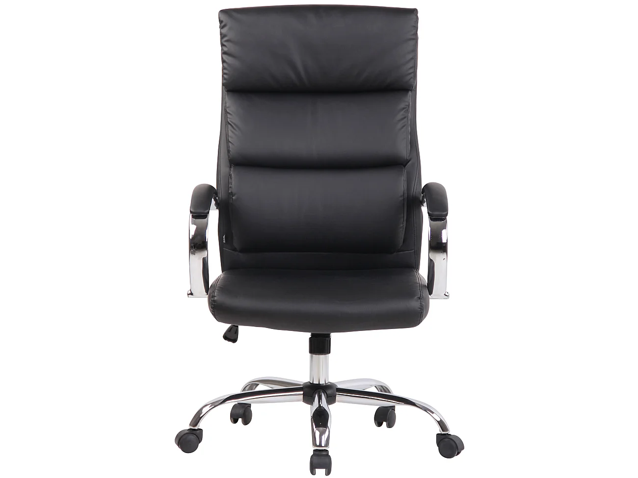 Chaise de bureau - Similicuir & Métal chromé - Noir - Bradford