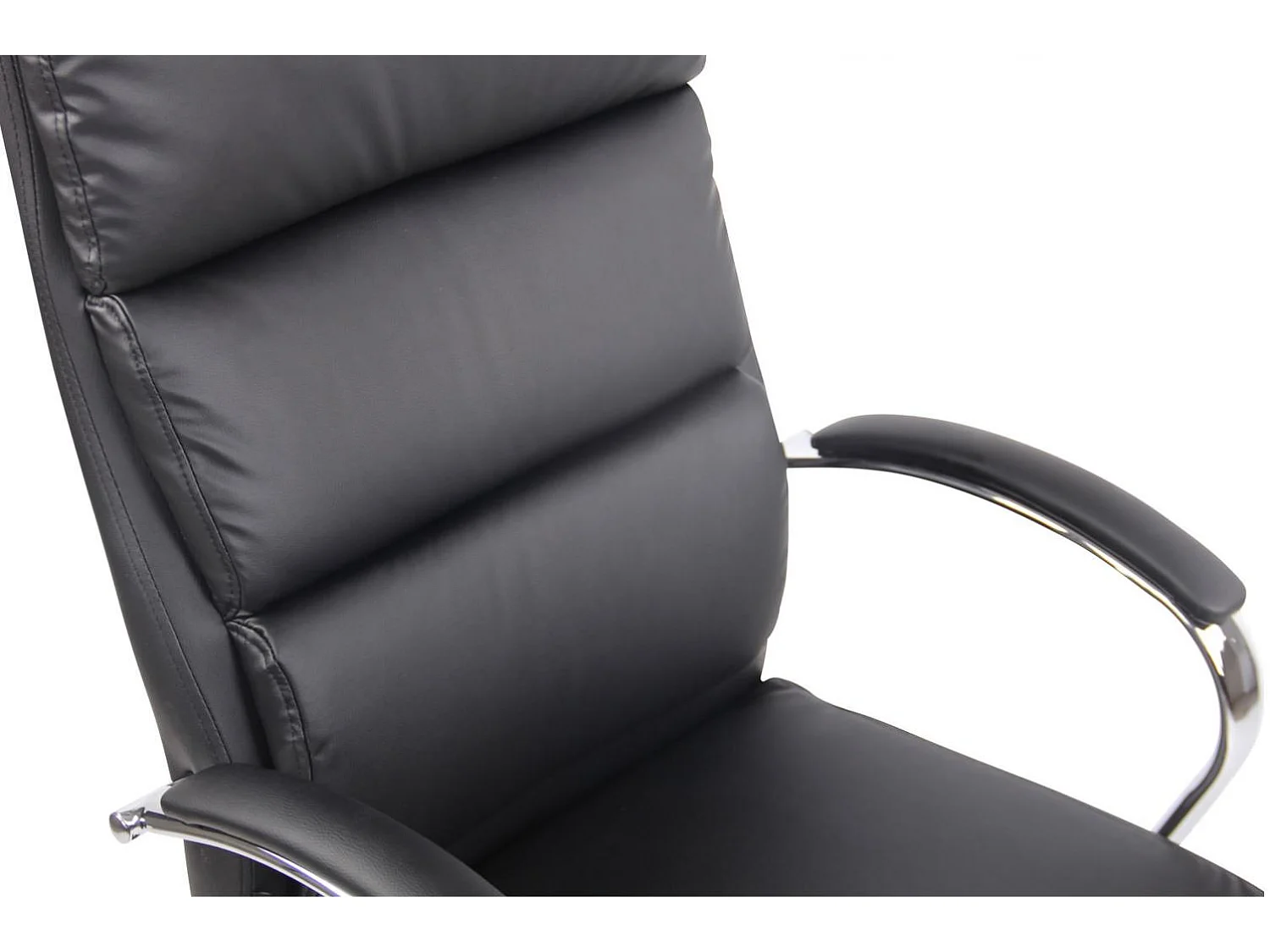 Chaise de bureau - Similicuir & Métal chromé - Noir - Bradford