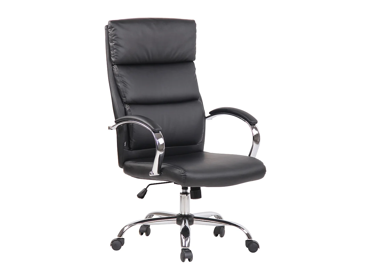Chaise de bureau - Similicuir & Métal chromé - Noir - Bradford