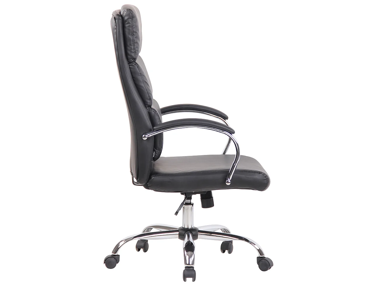 Chaise de bureau - Similicuir & Métal chromé - Noir - Bradford