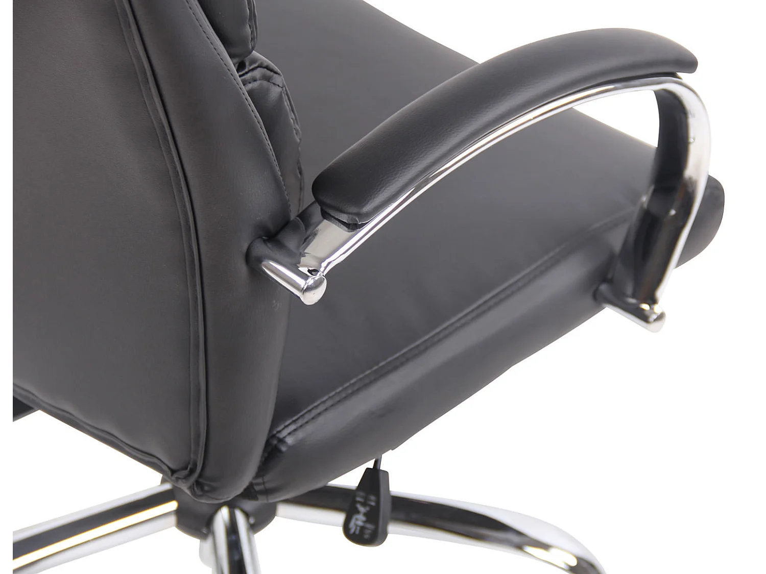 Chaise de bureau - Similicuir & Métal chromé - Noir - Bradford