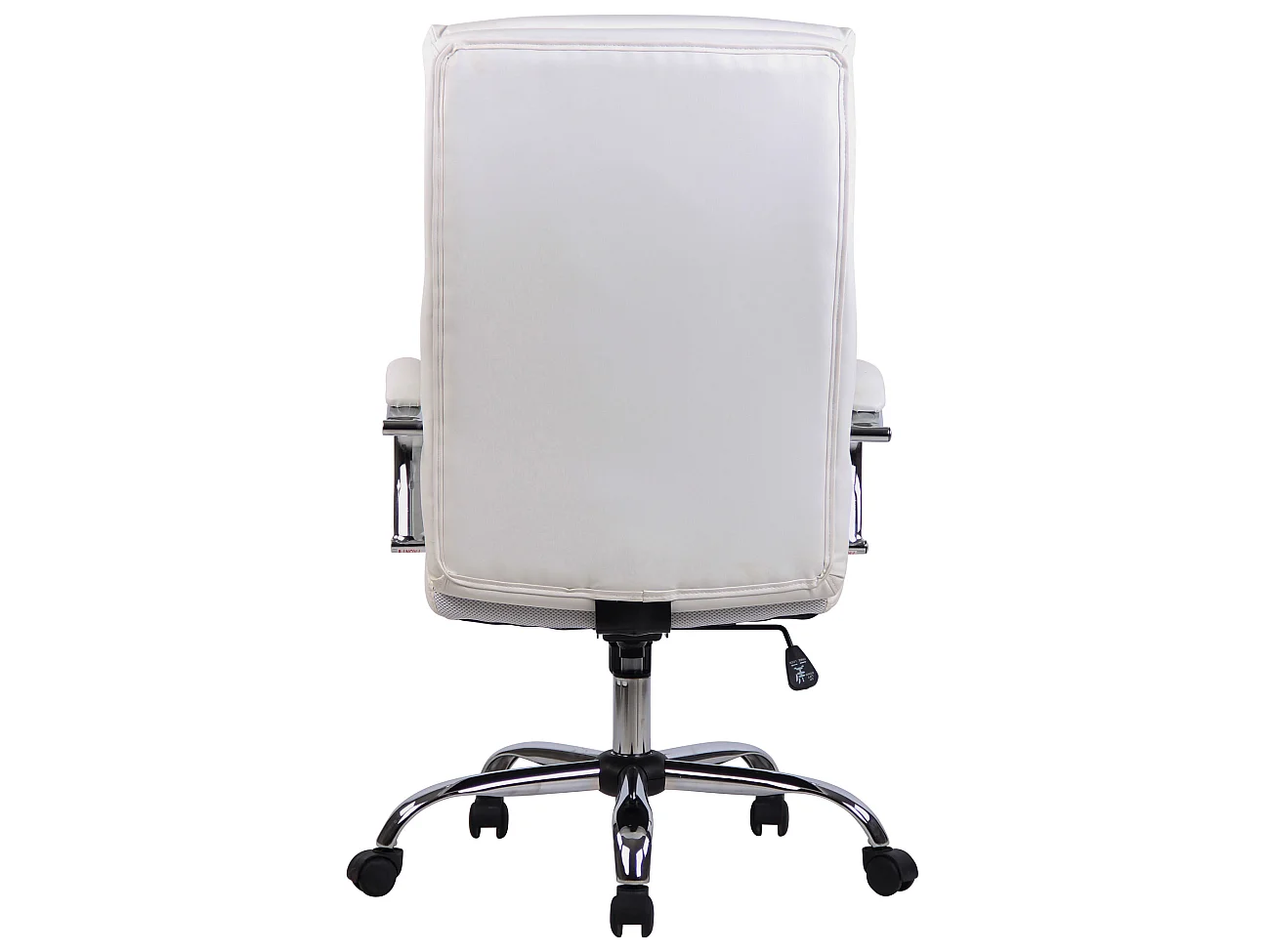 Chaise de bureau - Similicuir & Métal chromé - Blanc - Bradford