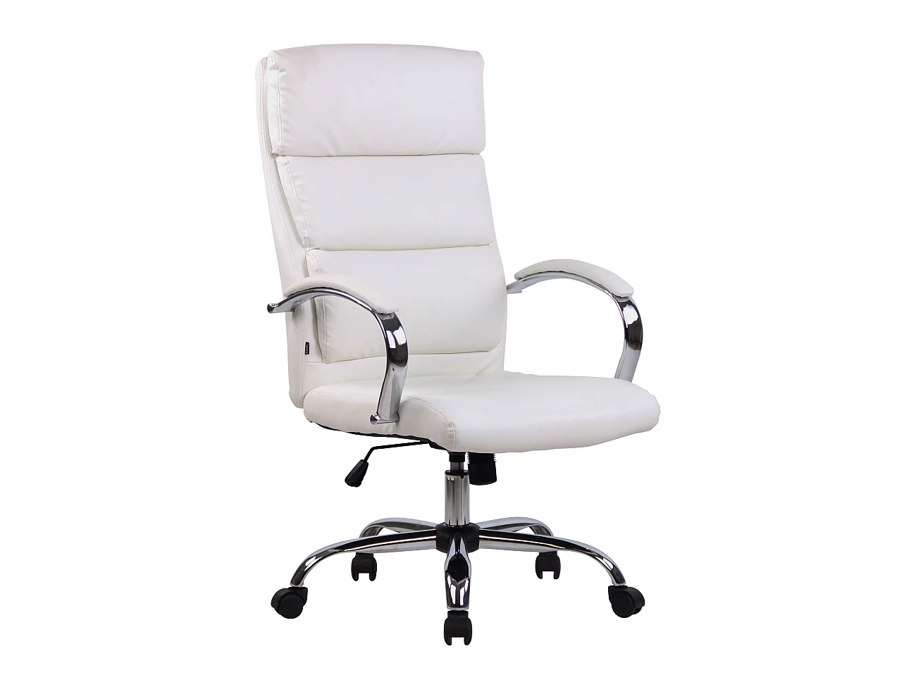 Chaise de bureau - Similicuir & Métal chromé - Blanc - Bradford