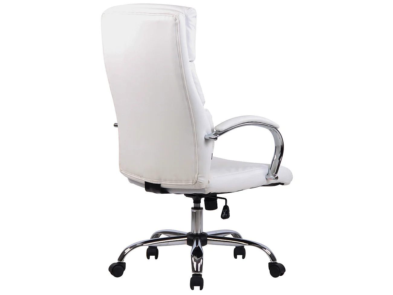 Chaise de bureau - Similicuir & Métal chromé - Blanc - Bradford