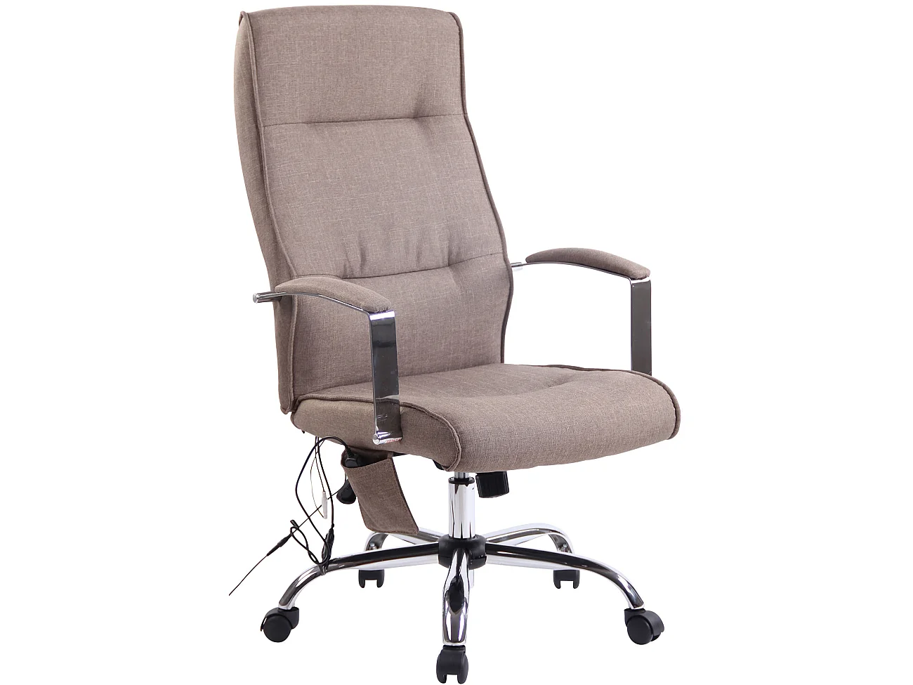 Chaise de bureau - Tissu & Métal chromé - Taupe - Portland