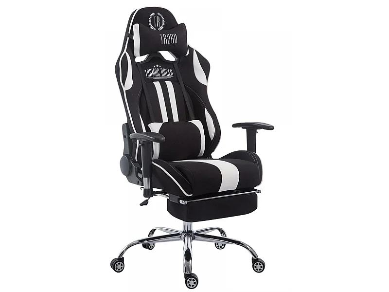 Bürosessel - Stoff & Metall in Chromoptik - schwarz/weiß - Limit