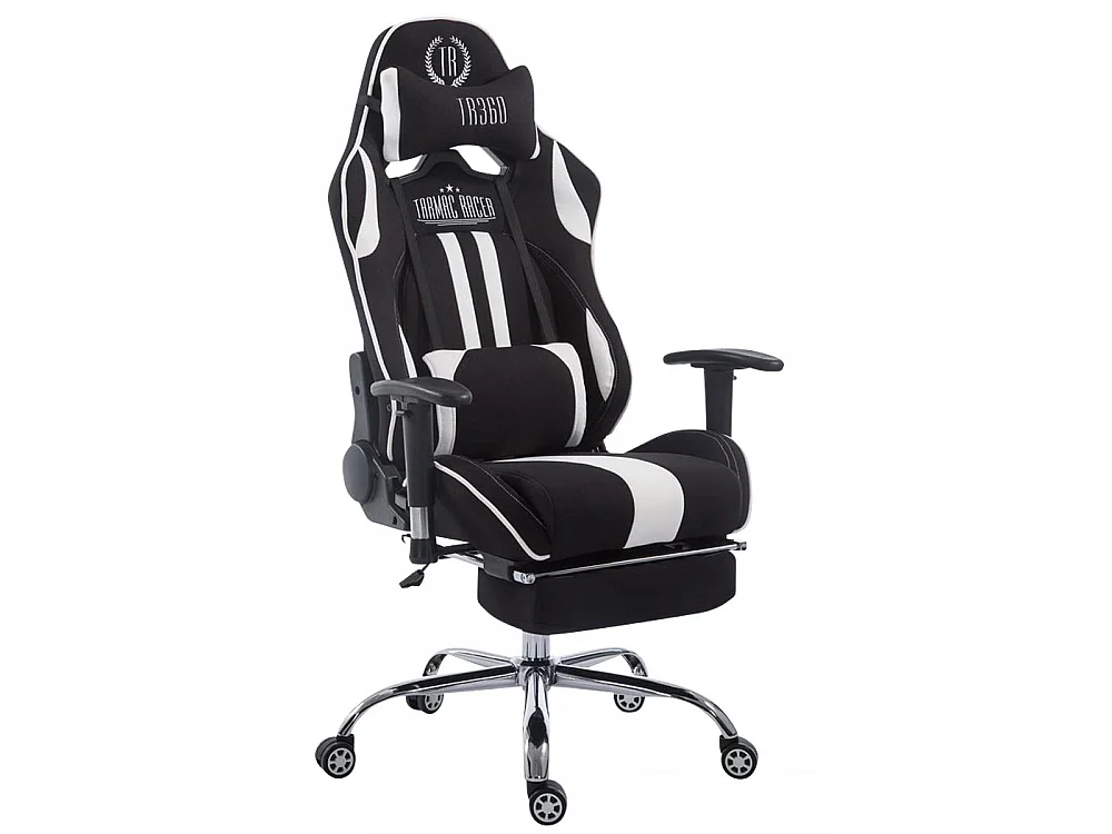 Chaise de bureau - Tissu & Métal chromé - Noir / Blanc - Limit