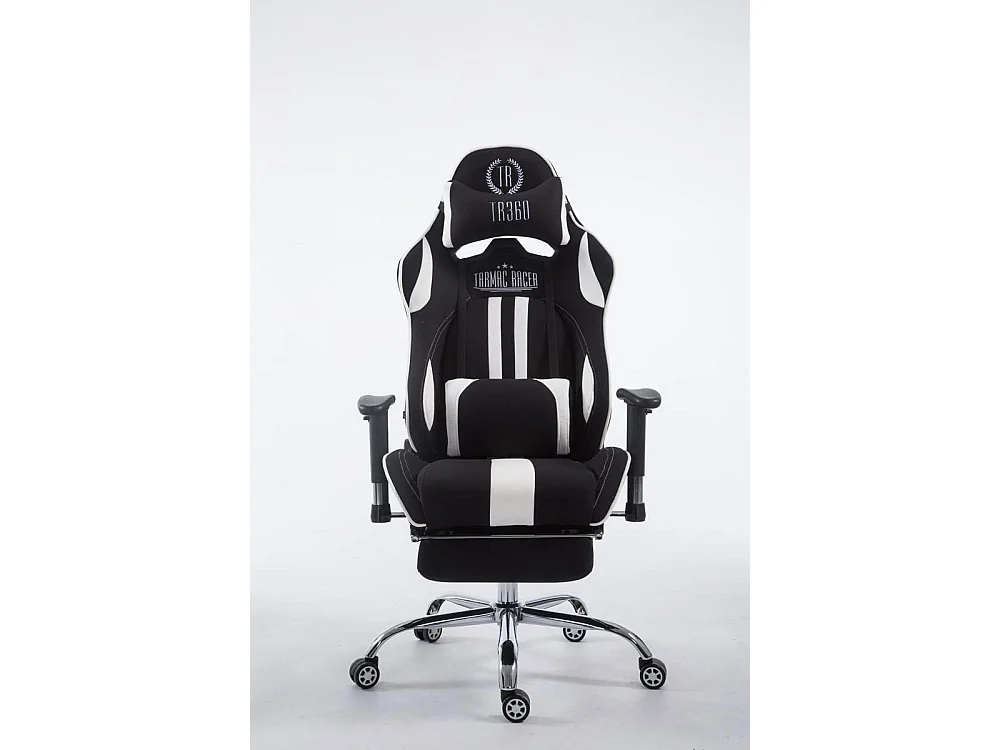 Chaise de bureau - Tissu & Métal chromé - Noir / Blanc - Limit