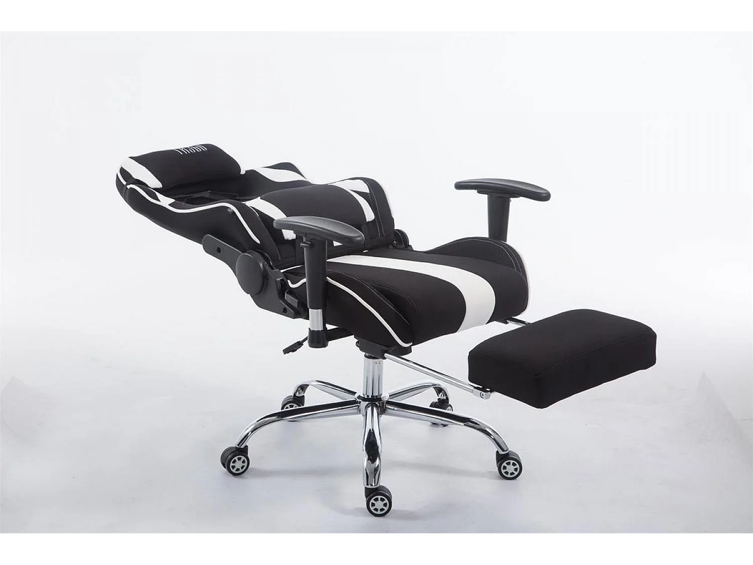 Chaise de bureau - Tissu & Métal chromé - Noir / Blanc - Limit