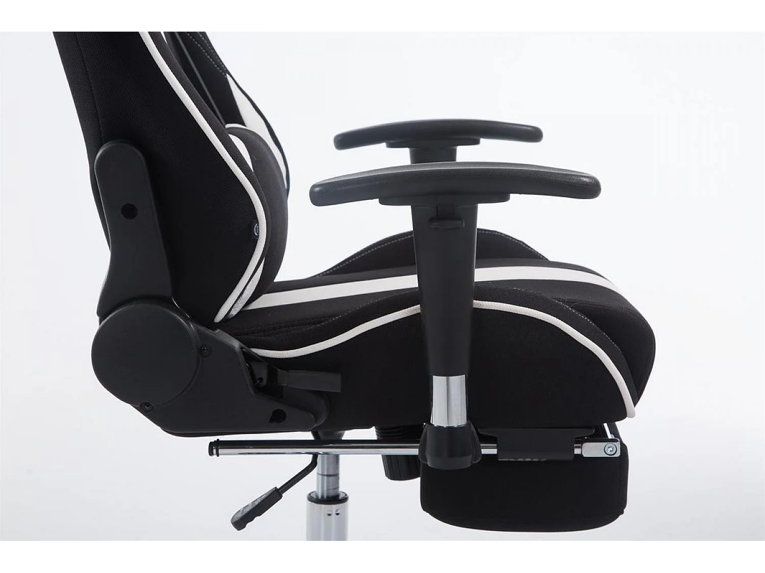 Chaise de bureau - Tissu & Métal chromé - Noir / Blanc - Limit