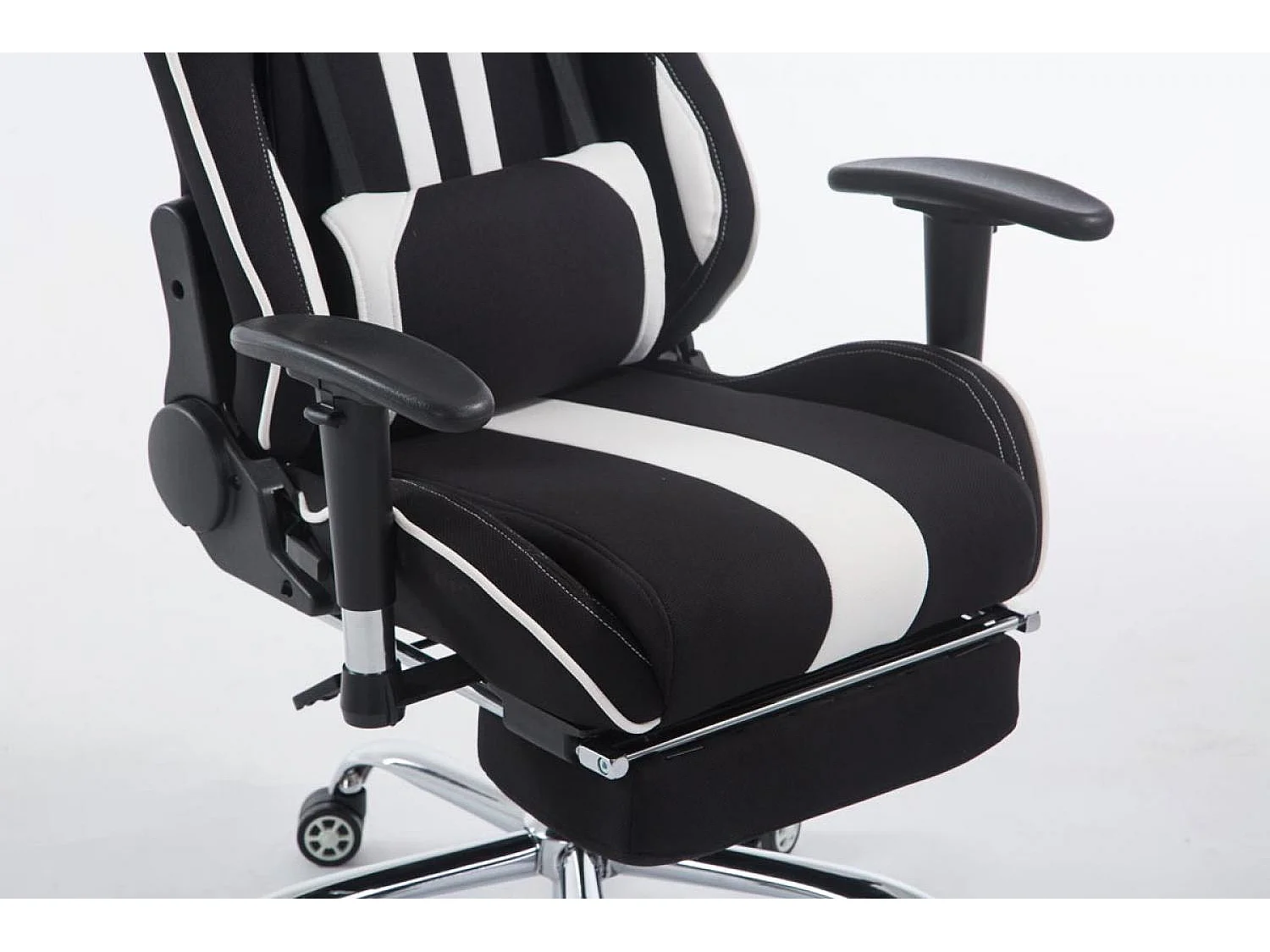 Chaise de bureau - Tissu & Métal chromé - Noir / Blanc - Limit