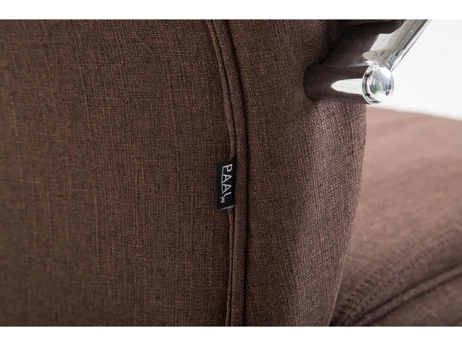 Chaise de bureau - Tissu & Métal chromé - Marron - XL Vaud