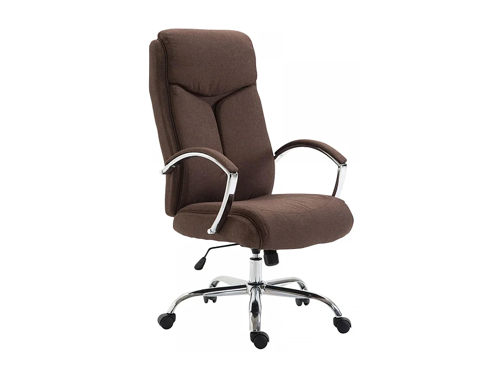 Chaise de bureau - Tissu & Métal chromé - Marron - XL Vaud