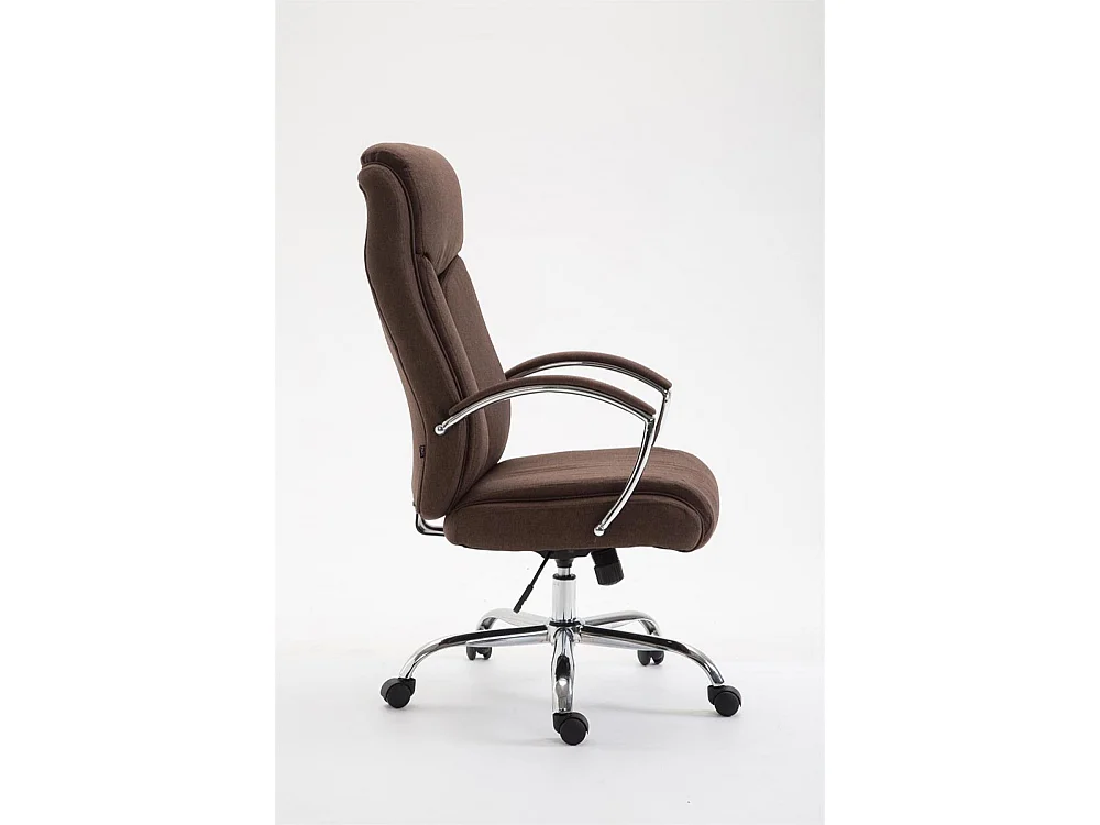Chaise de bureau - Tissu & Métal chromé - Marron - XL Vaud