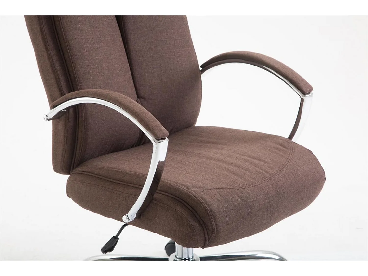 Chaise de bureau - Tissu & Métal chromé - Marron - XL Vaud